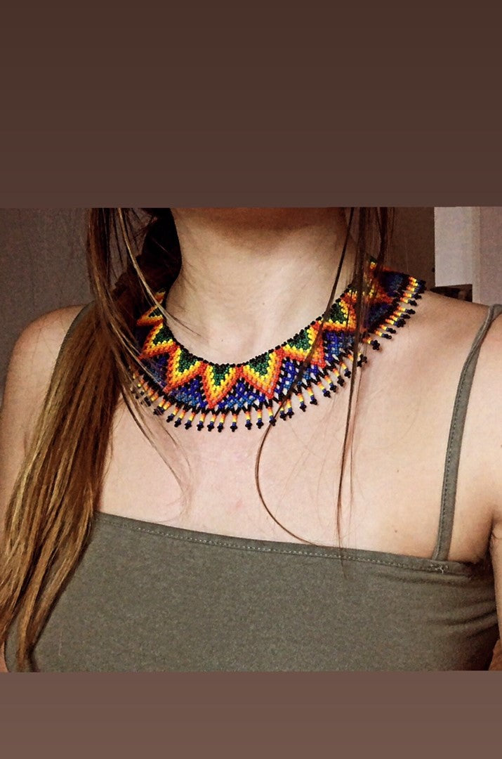 Rainbow Huichol Collar