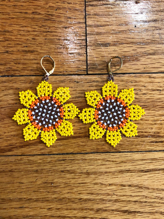The Brielle || Huichol Sunflower Earrings