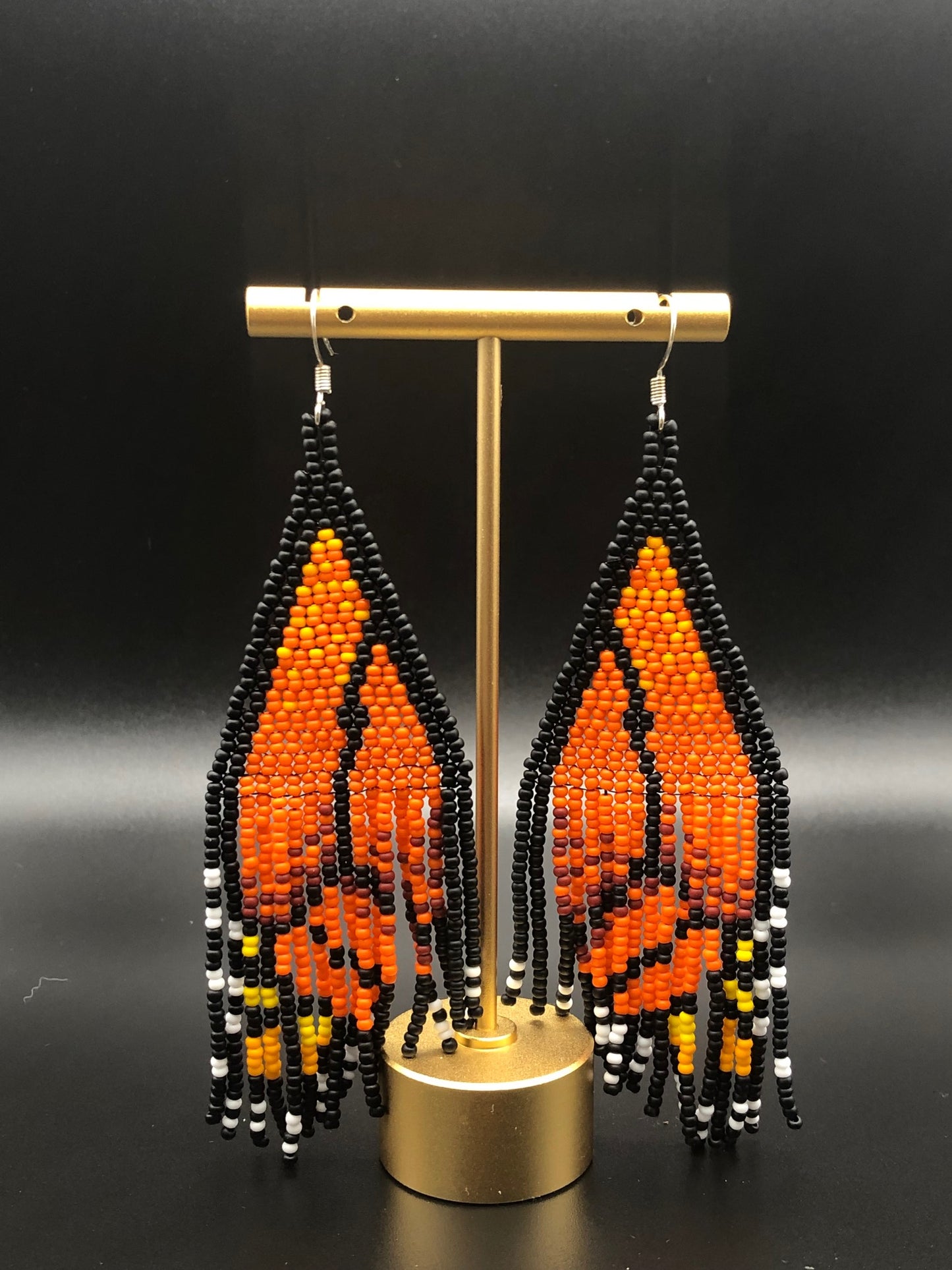 Monarch Wing 2 Drop Fringe Earrings