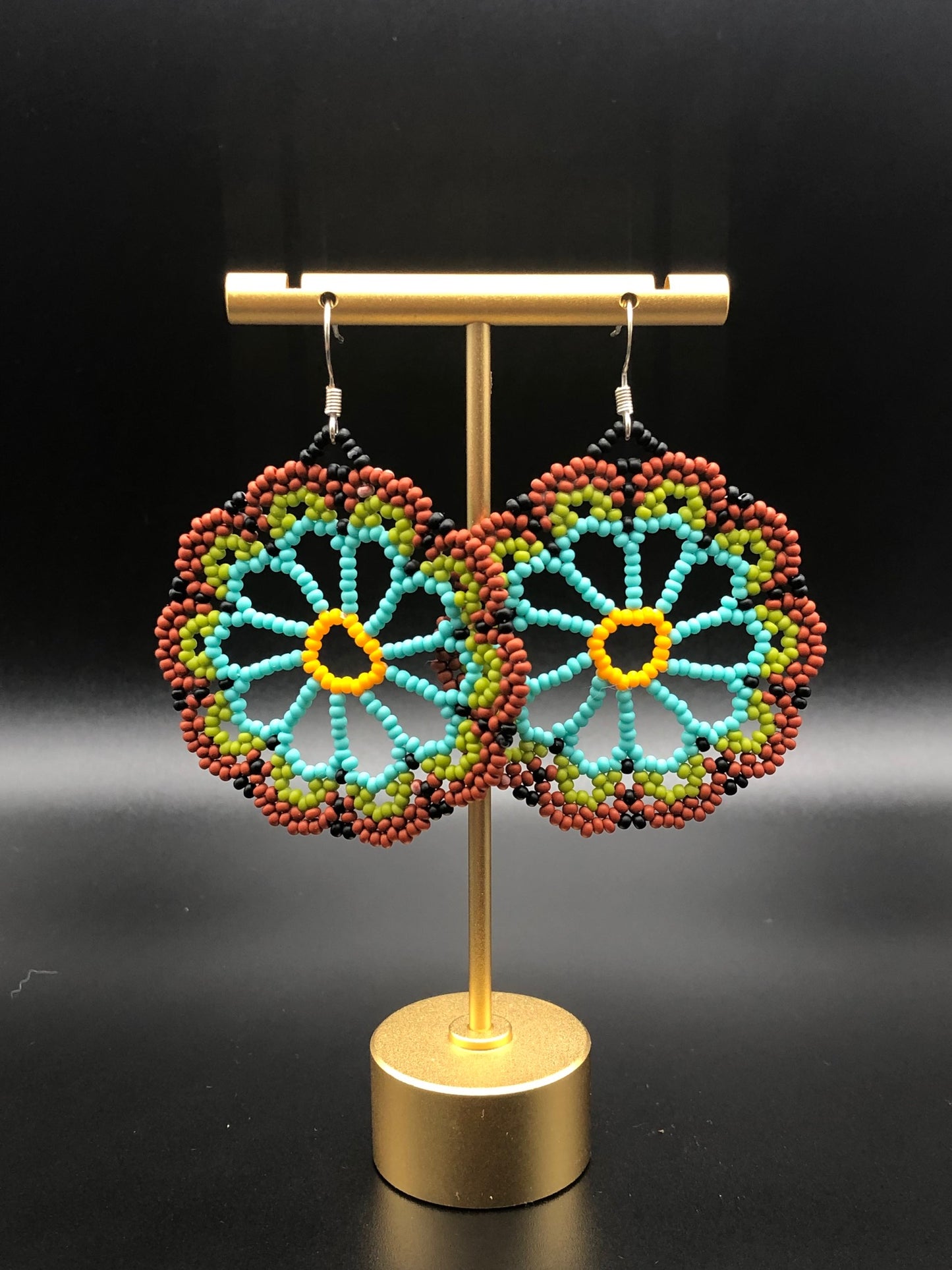 Huichol Daisy Flower Earrings